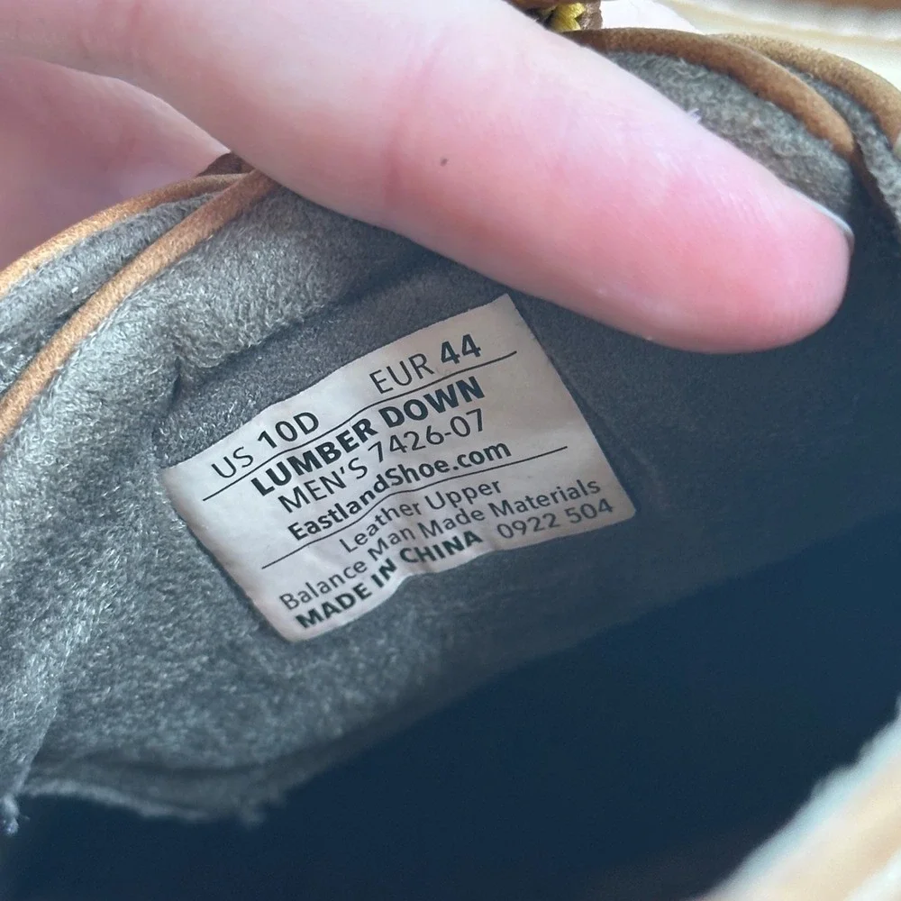 Eastland Lumber Down Boat Shoes Men 10D Brown Leather Moc Toe Heritage Preppy